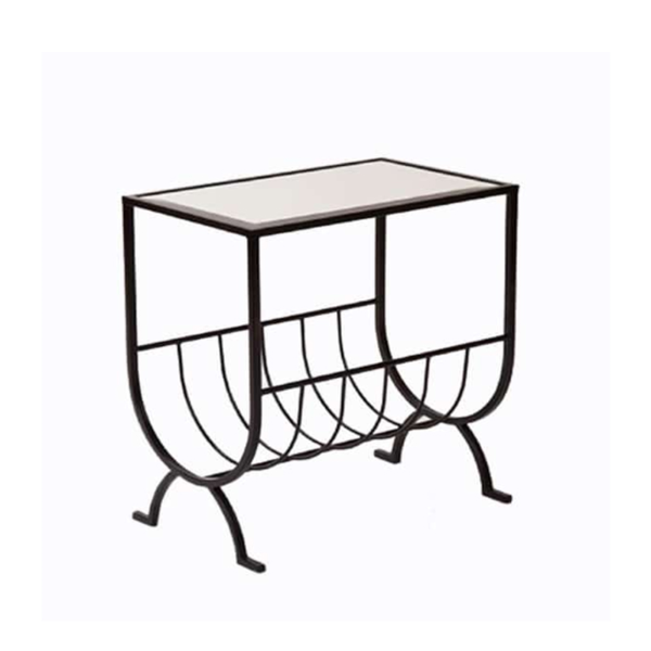 ΤΡΑΠΕΖΑΚΙ-ΕΦΗΜΕΡΙΔΟΘΗΚΗ ΜΕ ΚΑΘΡΕΦΤΗ ΜΕΤΑΛΛΙΚΟ ΜΑΥΡΟ 48Χ30Χ55ΕΚ