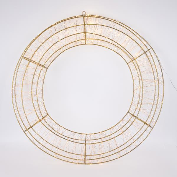 ΣΤΕΦΑΝΙ 80cm, 1680 LED, 31V ΜΕΤΑΣΧΗΜΑΤΙΣΤΗ, TIMER, MΠΡΟΝΖΕ ΜΕΤΑΛΛΙΚΟΣ ΣΚΕΛΕΤΟΣ, ΜΠΡΟΝΖΕ ΧΑΛΚΙΝΟ ΚΑΛΩΔΙΟ, ΘΕΡΜΟ ΛΕΥΚΟ LED, ΠΡΟΕΚΤ