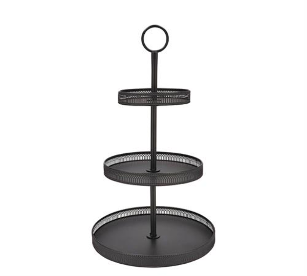 DK101 Μεταλλική 3πλή εταζερα σε μαύρο χρ.,37x65cm | ZAROS