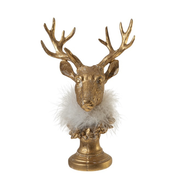 ΧΡΙΣΤΟΥΓΕΝΝΙΑΤΙΚΗ ΠΟΛΥΕΣΤΕΡΙΚΗ ΚΕΦΑΛΗ ΤΑΡΑΝΔΟΣ ΧΡΥΣΟΣ ΜΕ ΠΟΥΠΟΥΛΟ 17Χ12Χ26ΕΚ