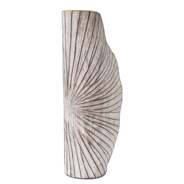 ΚΑΦΕ ΠΑΛΑΙΩΜΕΝΟ  15-90005//ΜΕΤΑΛΛΙΚΟ ΒΑΖΟ  ΚΑΦΕ ΠΑΛΑΙΩΜΕΝΟ ΗΜΙΚΥΚΛΙΚΟ ΓΡΑΜΜΕΣ - 22.9x48.9x11.4cm 4/KIB