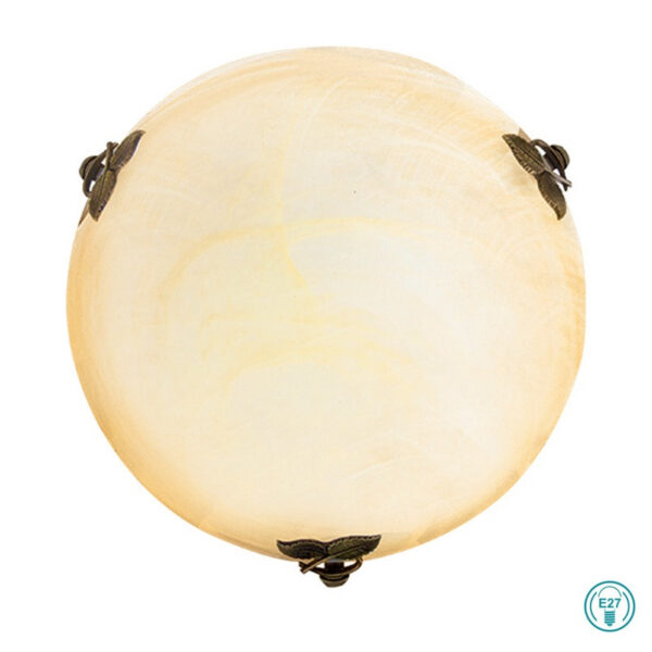 VIOKEF Φωτιστικό πλαφονιέρα 2X42W E27 230V Μελί 3959001 FLORA